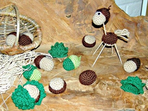 Kastanien + Eicheln - hübsch für den Herbst, Teil 2 Häkelanleitung als PDF