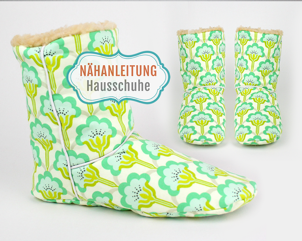 Nähanleitung Boots Hausschuhe Gr. 36 – 43 Schuhe selber nähen