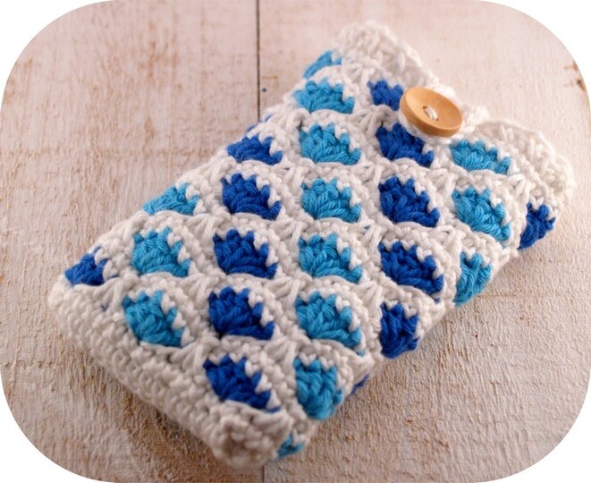 e-book Smartphonetasche Muschelmuster gehäkelt, Handy, Anleitung