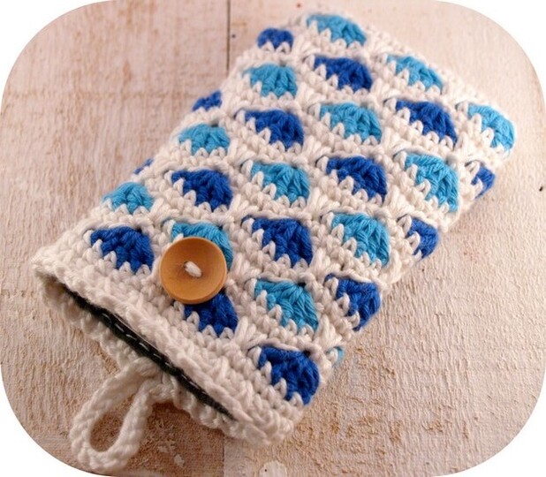 e-book Smartphonetasche Muschelmuster gehäkelt, Handy, Anleitung