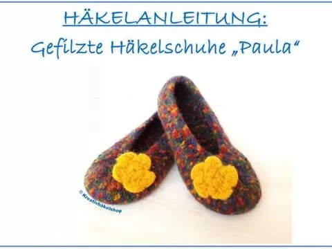 Gefilzte Häkelschuhe "Paula" (Gr.36-41)