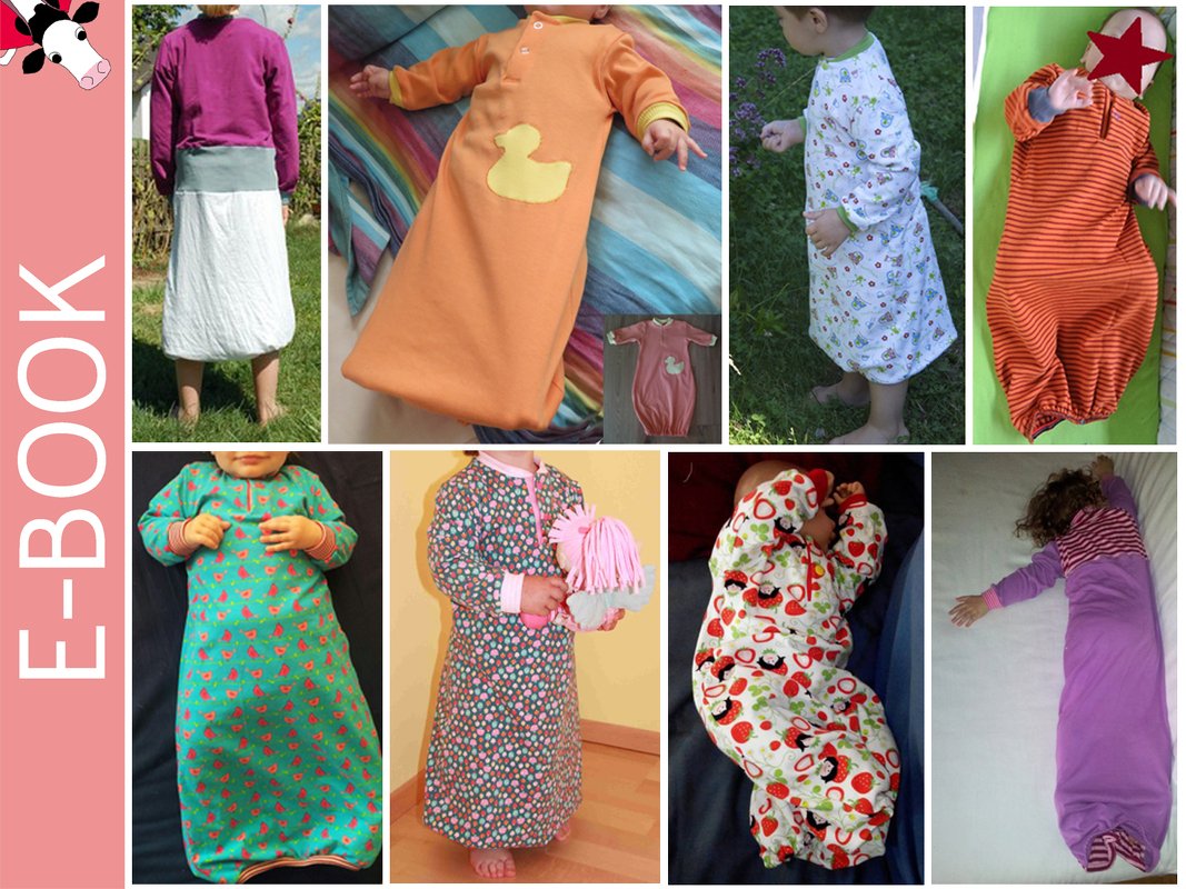 "Schlafgewand" Gr. 50-140 Schlafsack Nähen Schnittmuster A4 & Beamer - Bild 2