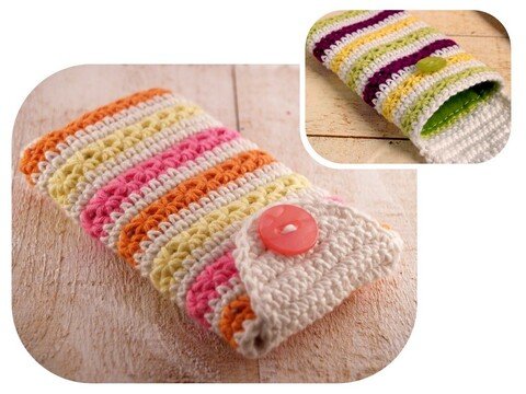 E-Book Smartphonetasche Blütenmuster gehäkelt, Handy, Anleitung