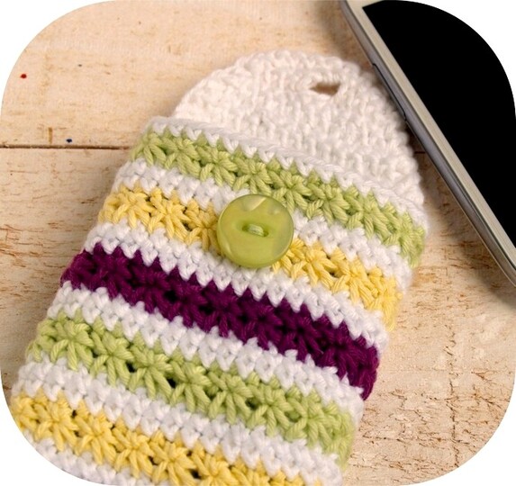 E-Book Smartphonetasche Blütenmuster gehäkelt, Handy, Anleitung