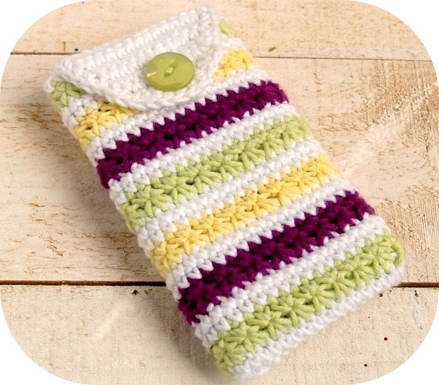 E-Book Smartphonetasche Blütenmuster gehäkelt, Handy, Anleitung