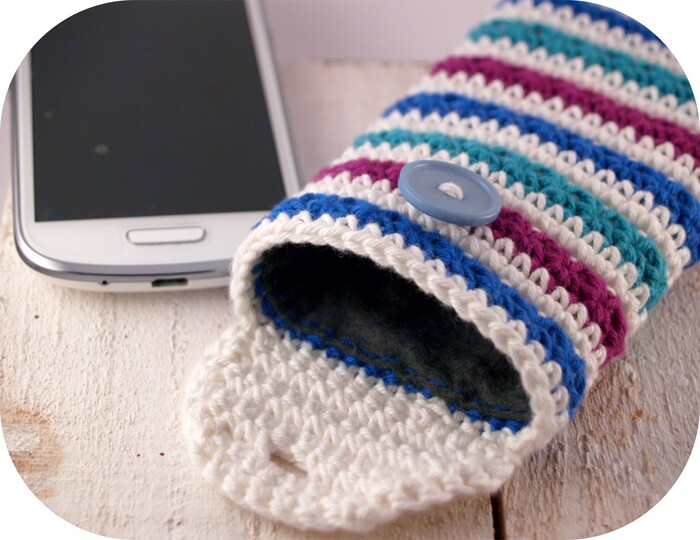 E-Book Smartphonetasche Blütenmuster gehäkelt, Handy, Anleitung