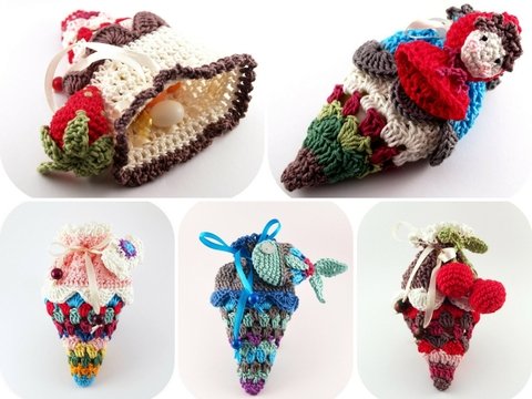 E-Book 5 Mini-Zuckertüten, Häkelanleitung