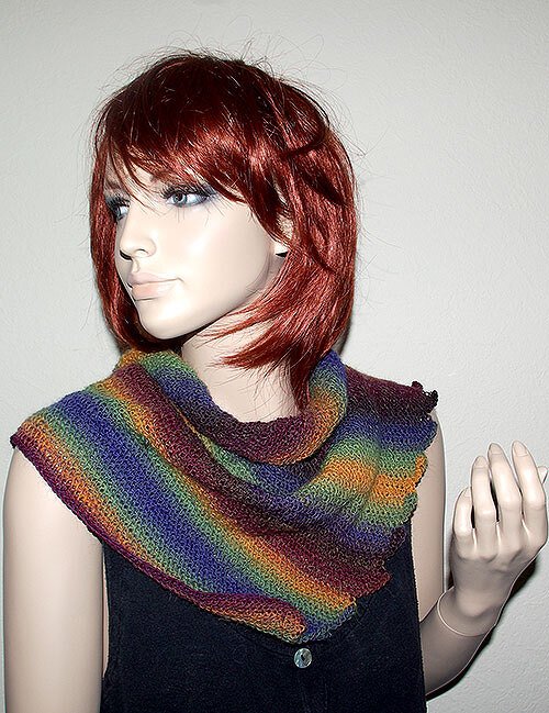 Triastris - schönes Tuch tunesisch gehäkelt - Bild 5