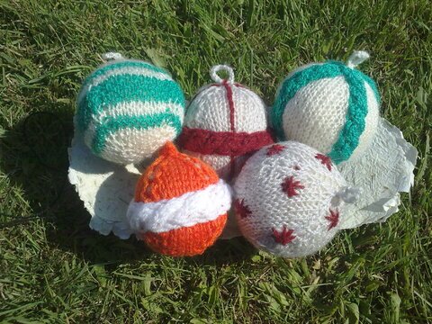 Strickanleitung Rustikale Weihnachtskugeln, E-Book, Kugeln stricken