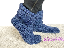 Haussocken / Hausschuhe schnell und leicht selbst gehäkelt - ausführliche Häkelanleitung Gr. 37-42