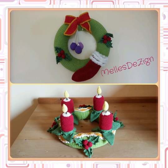 Weihnachtsset - Adventskranz + Türkranz