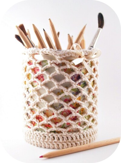 Häkelanleitung Stiftdose, Upcycling