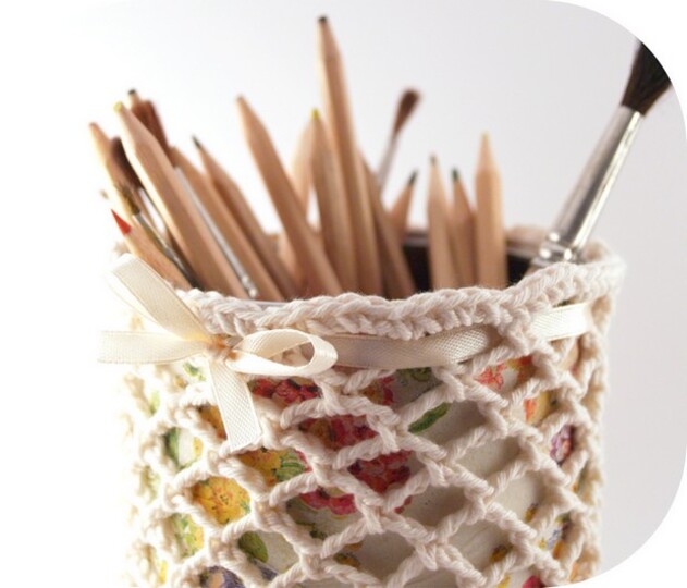 Häkelanleitung Stiftdose, Upcycling