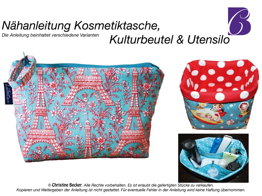 E-Book Nähanleitung Kosmetiktasche, Kulturbeutel und Utensilo - Bild 4