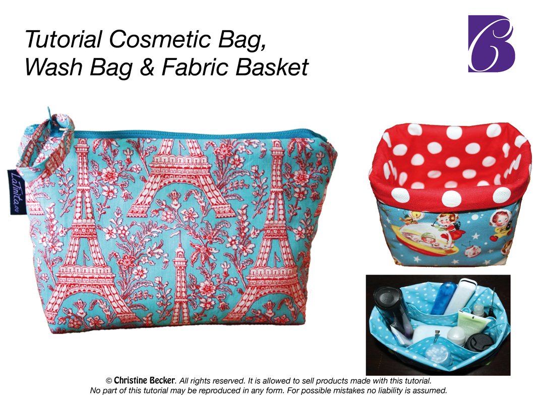 PDF E-Book,Cosmetic Bag, Wash Bag and Fabric Basket - Image 3