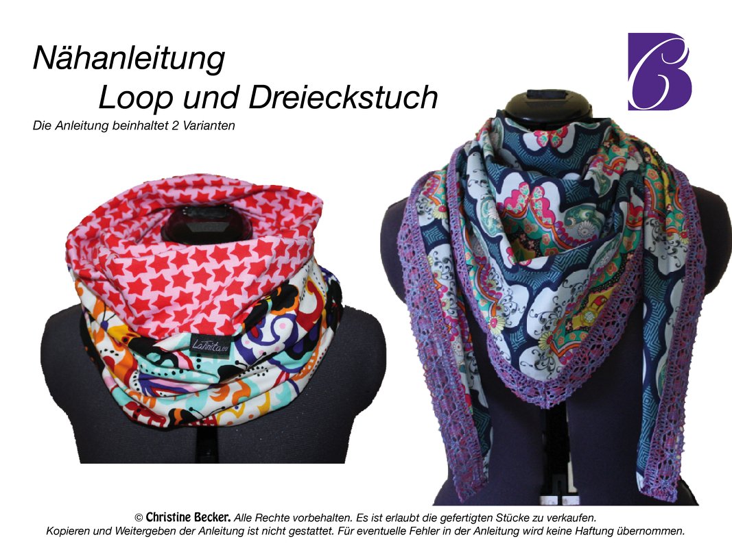 E-Book Nähanleitung Loop und Dreieckstuch, Schlauchschal - Bild 4