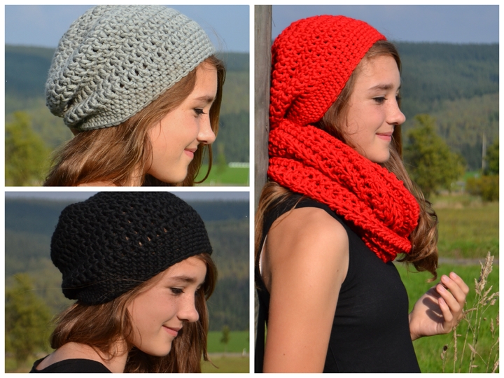 - CHARLENE - Loop und Beanie im Set, unisex für die ganze Familie häkeln