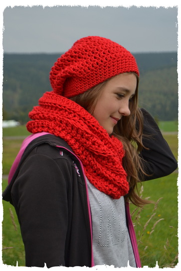 - CHARLENE - Loop und Beanie im Set, unisex für die ganze Familie häkeln