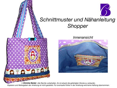 E-Book Shopper mit Reißverschluß, Nähanleitung und Schnitt