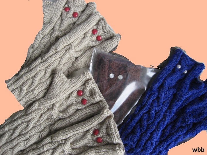 Eulenstulpen mit Zopfmusterbündchen