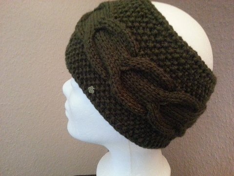 04 Strickanleitung Stirnband Zopfmuster Perlmuster