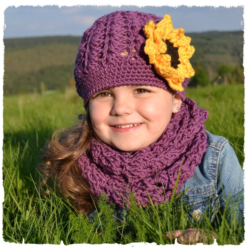 E-Book,+ Sunflower + Set Mütze und Loop Sonnenblume - Bild 6