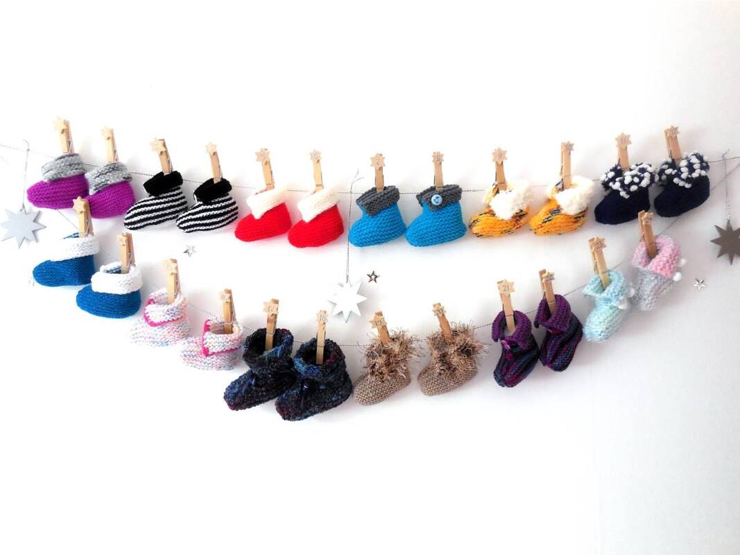 Adventskalender - Babysöckchen - Strickanleitung für Anfänger