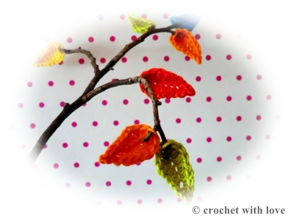 Gehäkelte Blätter, Herbstdeko - kostenlose Häkelanleitung