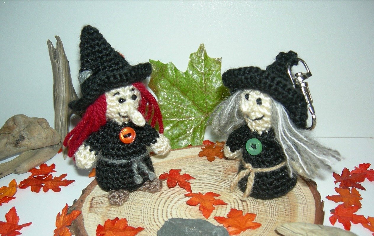 Taschenbaumler kleine Hexe Häkelanleitung als PDF