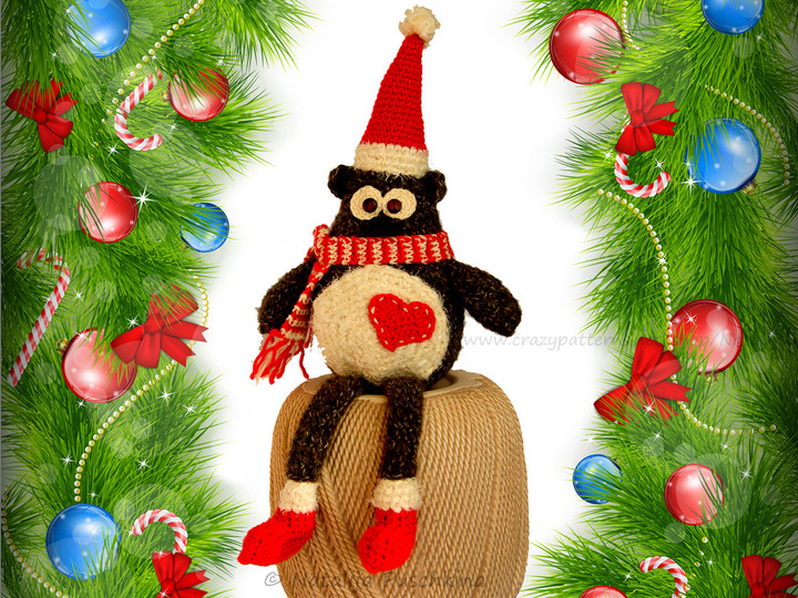 Weihnachts Eule als Spielzeug oder Deko - Häkelanleitung für Anfänger