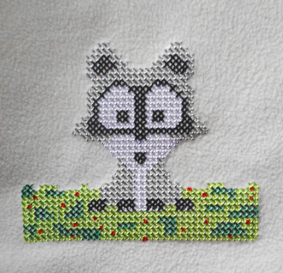 Stickdatei im Kreuzstich: Die Waldtiere sind los