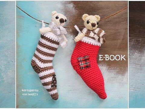 Häkelanleitung Weihnachtssocke + Bär