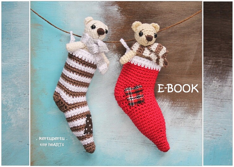 Häkelanleitung Weihnachtssocke + Bär