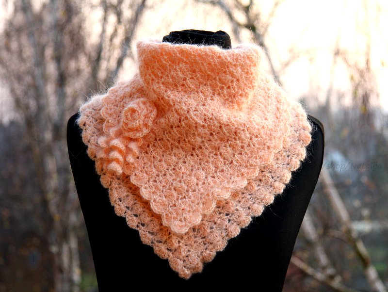 Anleitung für ein Winter Dreieckstuch - Schal und Haarband - Bild 2