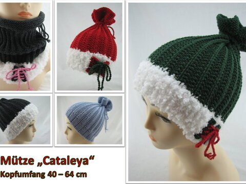 Strickanleitung Mütze "Cataleya" - Kopfumfang 40 - 64 cm