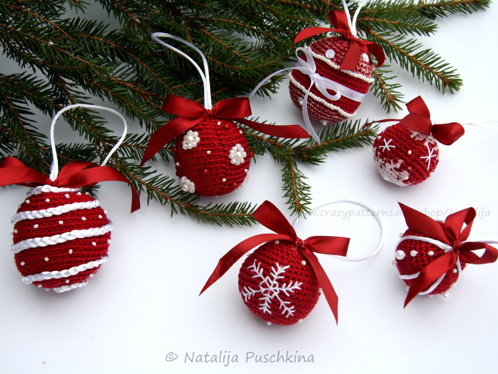 Weihnachtskugeln - 3 Großen und 6 Designs - Häkelanleitung - Bild 2