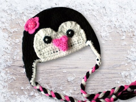Häkelmütze Pinguin