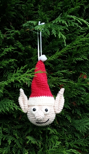 Häkelanleitung Christbaumkugel Weihnachtself