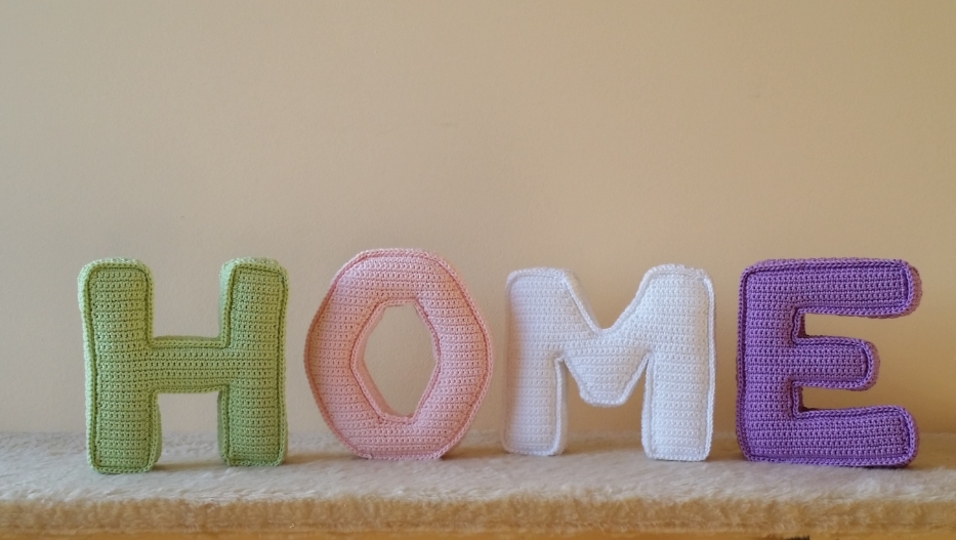 Häkelanleitung 3D Buchstaben Home