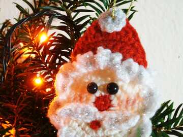 Wichtel Weihnachtsmann Button Christbaumschmuck Geschenkanhänger