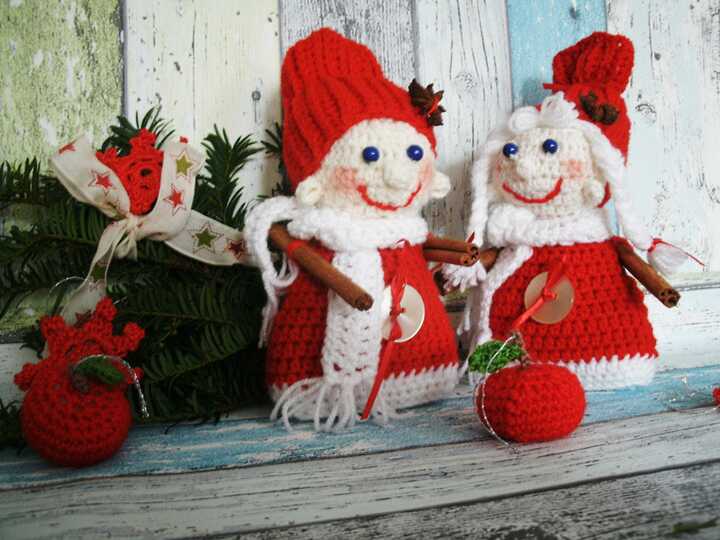 Duftende Weihnachts-Wichtel Dufti-Kuss und dufte Liese Häkelanleitung