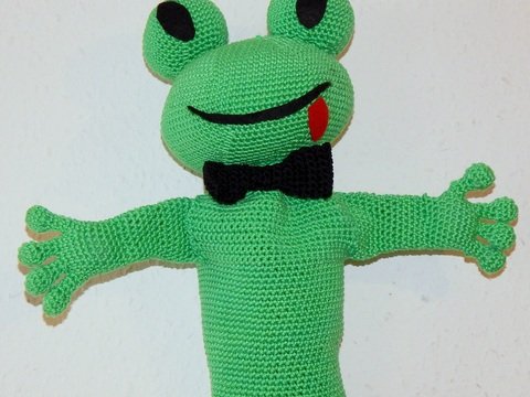 Häkelanleitung Handpuppe Frosch