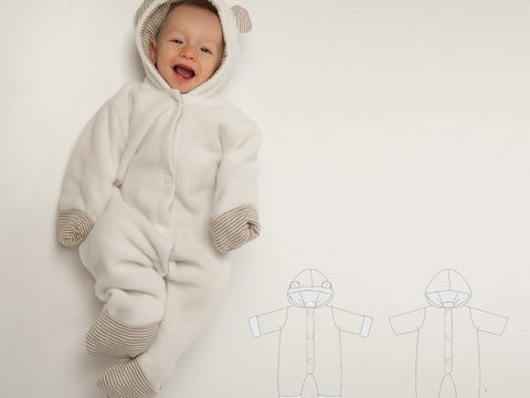 Baby Overall Schnittmuster CASSIA – gefüttert mit Kapuze | 56/62–80/86
