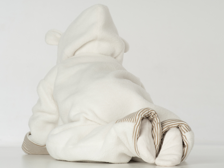 CASSIA Hooded Romper Sewing Pattern PDF | Fold-Over Mitten & Footie Cuffs |