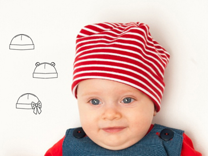 sewing pattern baby hat BUBU tutorial file 1m/3m–2y/3y