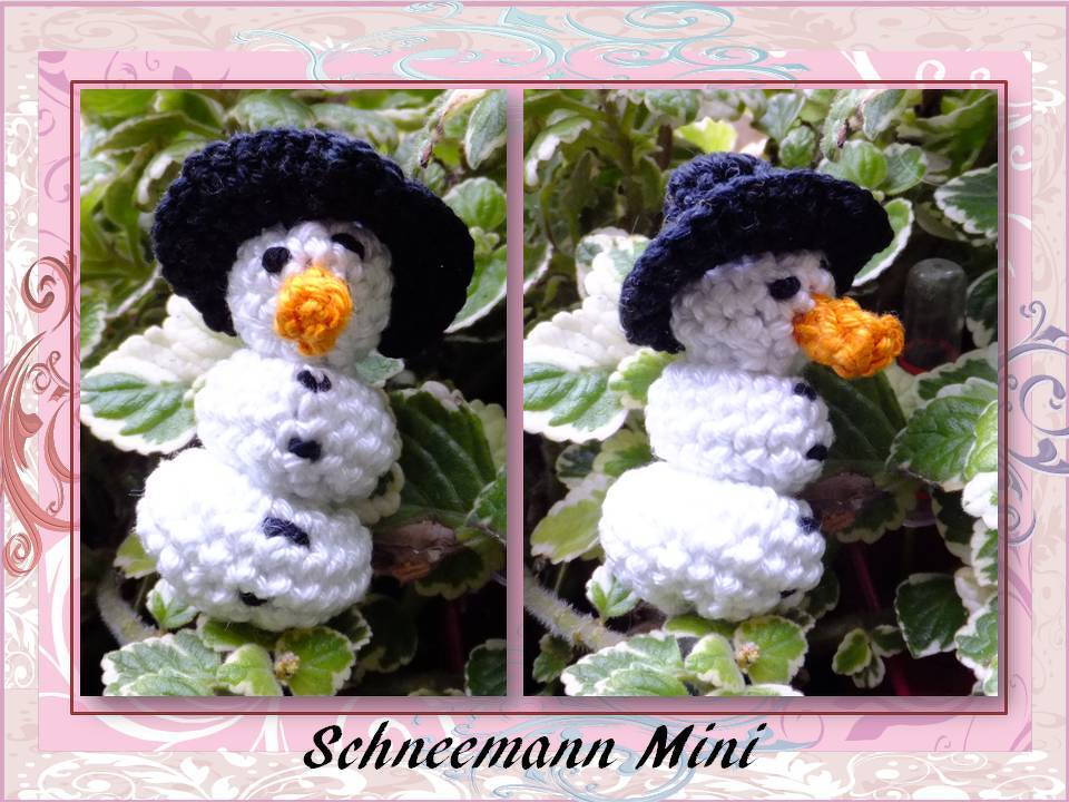 Mini Amigurumi Schneemann - Bild 4