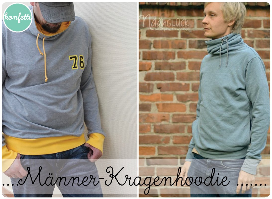 Männer - Kragenhoodie Gr. XS- 4XL