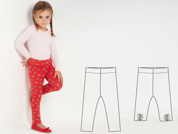 ENNA Baby girl leggings pattern. Easy stretch pants sewing pattern for girls  and boys. 9M to