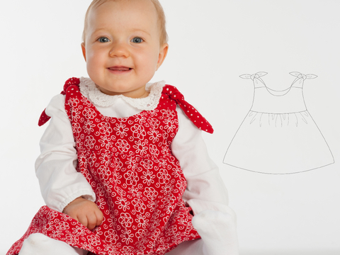 Schnittmuster Babykleid Hängerchen LIPSIA & CLARA Anleitung 62/68–98/104