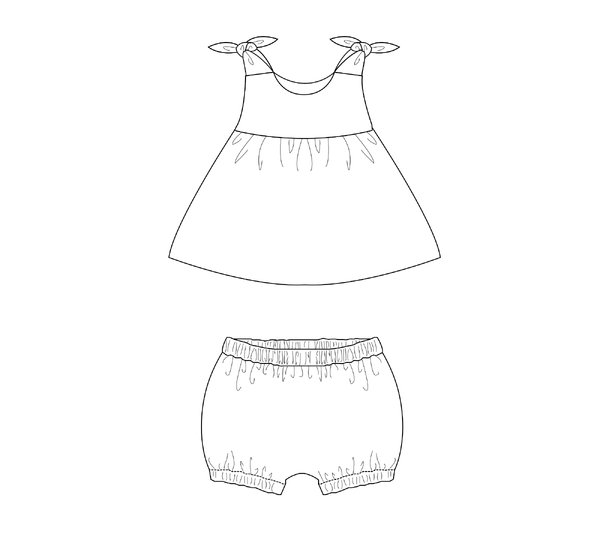 LIPSIA & ELISA Baby Twinset – Kleid & Pumphose Schnittmuster PDF